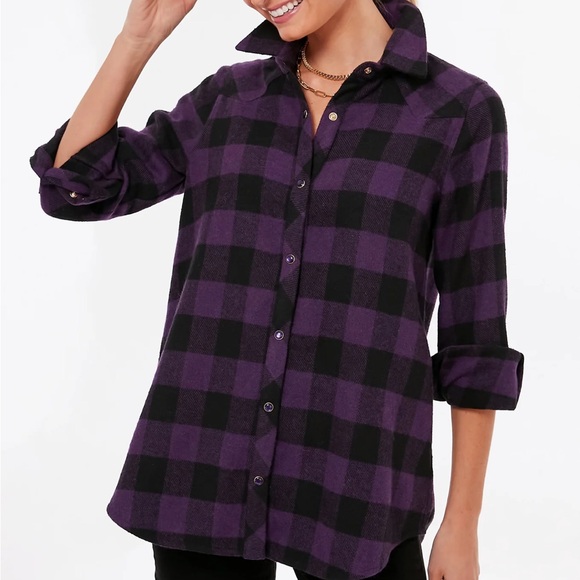 TUCKERNUCK Aubergine Check Parker Shacket - Picture 4 of 8